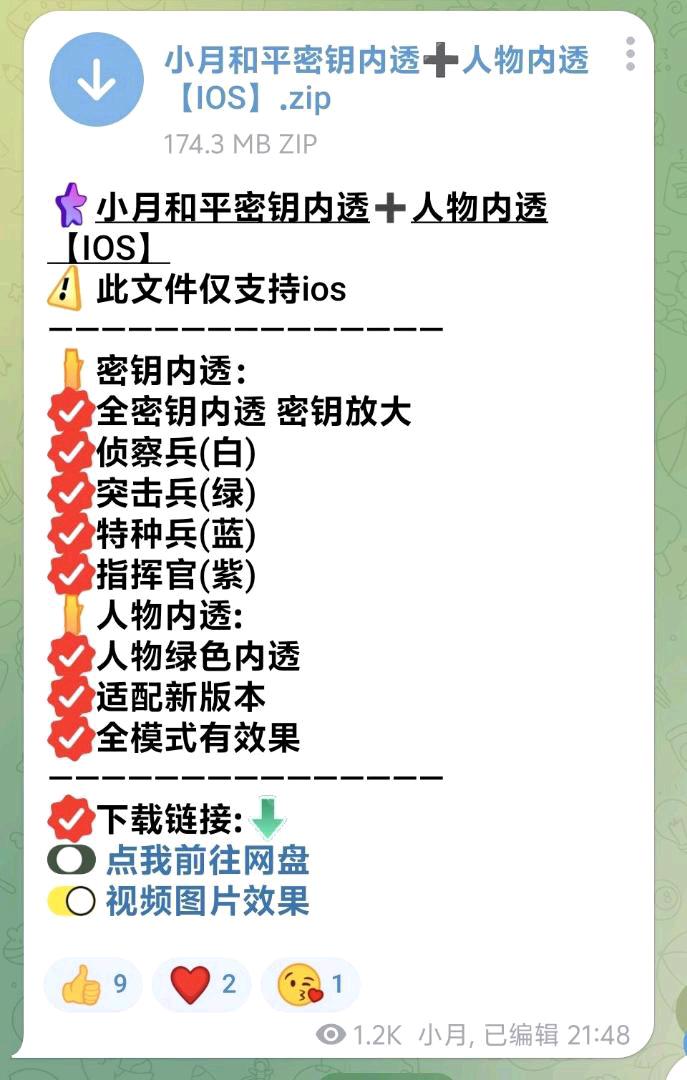 小月和平密钥内透➕人物内透【IOS】IOS】 图1