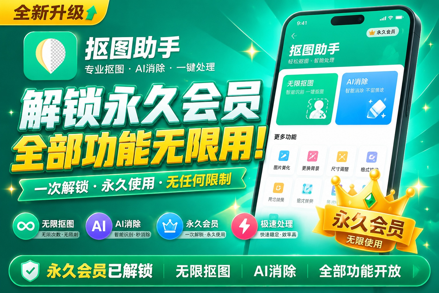 【原创解锁】傲软抠图解锁永久会员AI无限抠图 图1