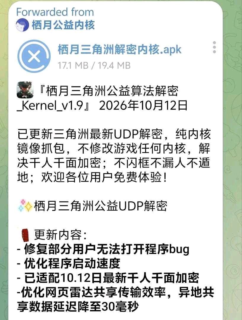 栖月三角洲公益算法解密_Kernel_v1.9 2026年10月12日 图1